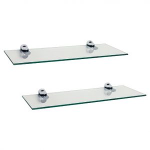 Floating glass shelves